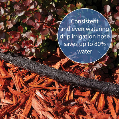 Gilmour Manguera y Montaje, Flat Soaker Hose, 25 Foot | Manguera de riego por goteo para camas de jardín, jardines de verduras y huertos, 80% de ahorro de agua, flexible