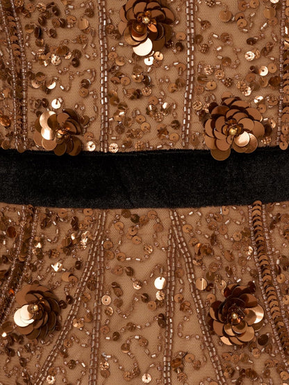 Adrianna Papell Beaded Halter Long Dress Vestido para ocasión Especial Mujer