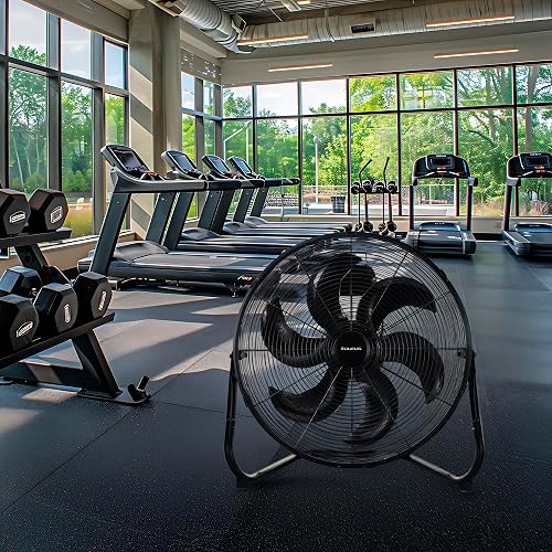 TAURUS FLASH | Circulador de Aire Metálico Industrial 20” | Motor Industrial Potente | 6 Aspas Aerodinámicas Alto Flujo y Bajo Ruido | Reja Metálica | Piso y Pared | 3 Velocidades | Garantía 5 Años