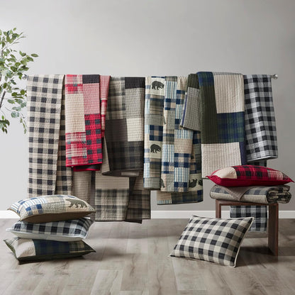 Woolrich WR14-1730 Coverlet Mini Set, Red | Rojo, Oversized Full/Queen, Incluye 1 colcha y 2 fundas, Reversible