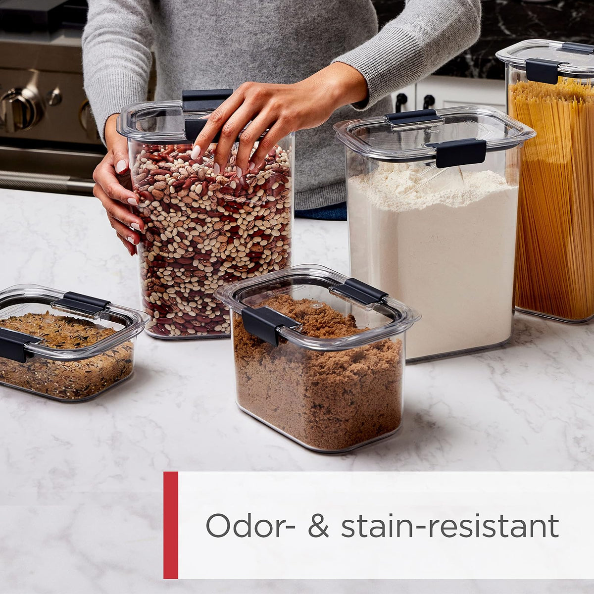 Rubbermaid Contenedor Hermético Alimentos Cereales | 18 cup capacidad, 32 oz inastillable, sin BPA, apto lavaplatos