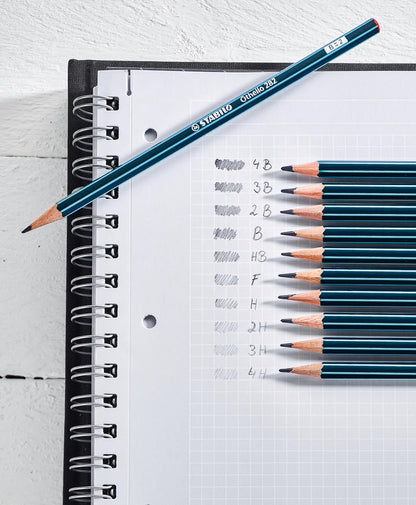 STABILO Othello 282 - Paquete de 12 lápices de dibujo H | Lápiz de grafito H fino para dibujo técnico detallado, eclosión y líneas de luz limpias; caja de 12 unidades