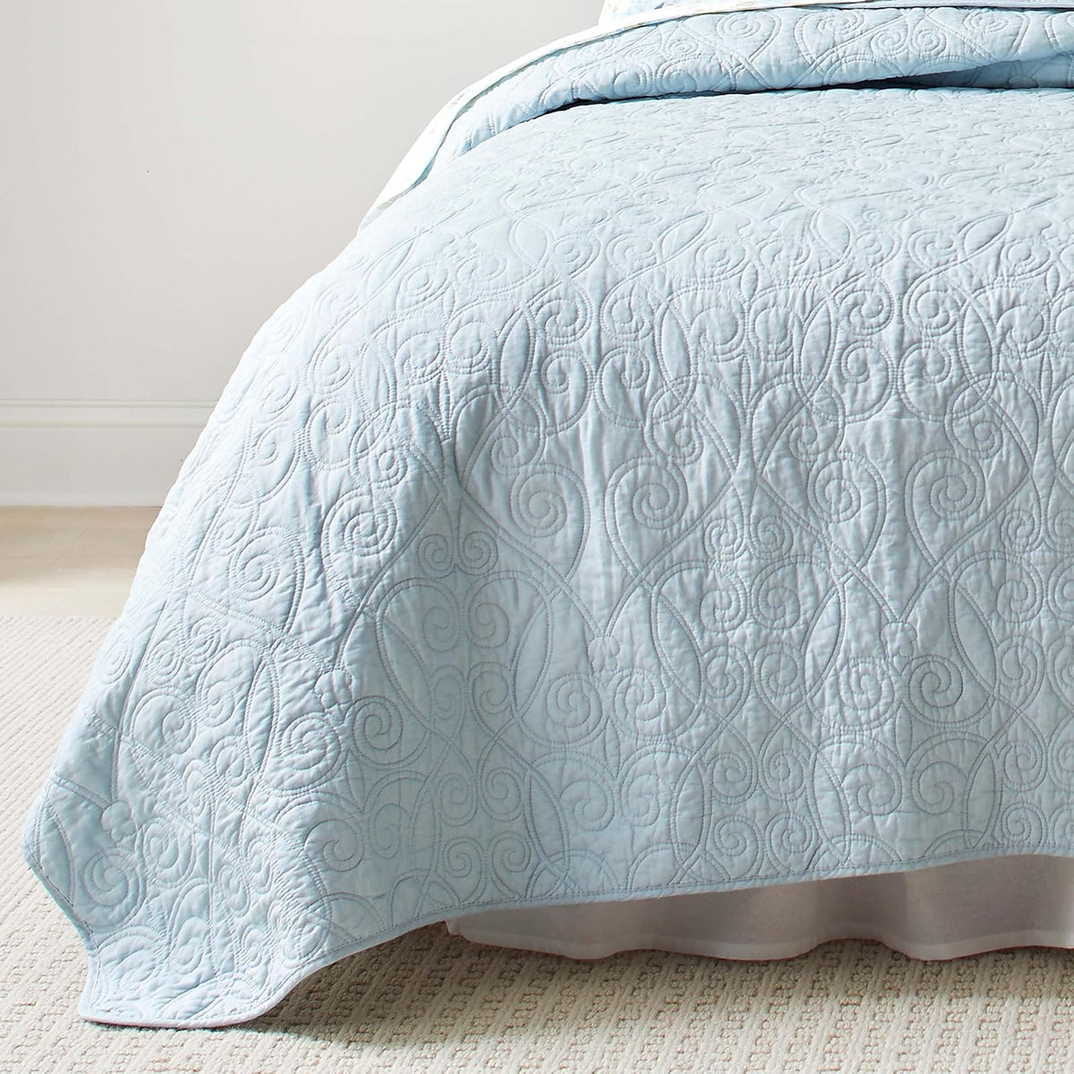 Laura Ashley Felicity Set de edredón, French Country, Completa/Queen, Azul Brisa, 1 uds. por Paquete