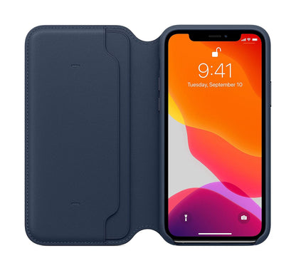 Funda de Piel Apple (para iPhone 11 Pro), Color Azul Marino Profundo