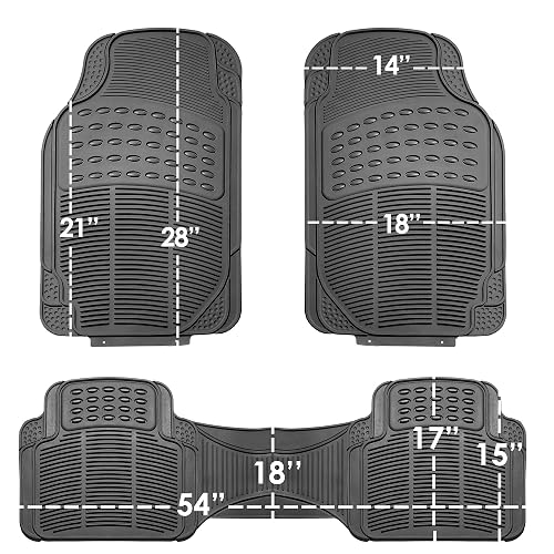 FH GROUP F11306GRAY-3ROW Floor Mat (Trimmable Heavy Duty 3 Row SUV All Weather 4pc Full Set - Gray)