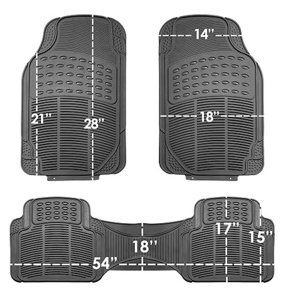 FH GROUP F11306GRAY-3ROW Floor Mat (Trimmable Heavy Duty 3 Row SUV All Weather 4pc Full Set - Gray)