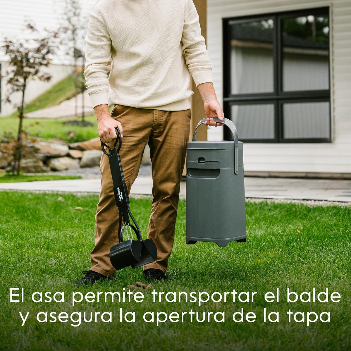 Pet Genie Sistema de desechos para Perros Bote de Basura con Control de olores y Tapa de Bloqueo para una Limpieza fácil | Incluye 1 Recambio