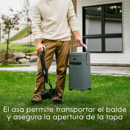 Pet Genie Sistema de desechos para Perros Bote de Basura con Control de olores y Tapa de Bloqueo para una Limpieza fácil | Incluye 1 Recambio