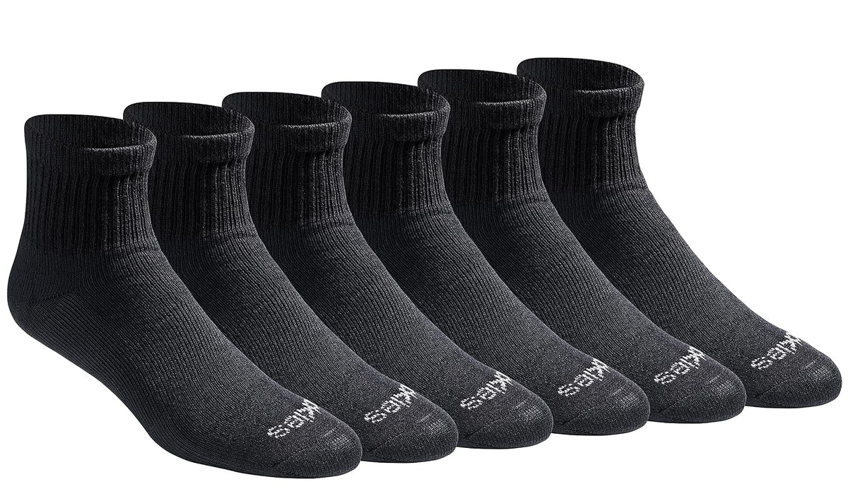 Dickies Calcetines Dri-Tech Control de Humedad para Hombre - M - Negro Sólido (6 Pares)