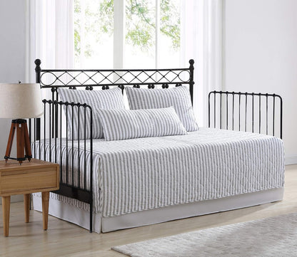 Stone Cottage - Juego de Cama de algodón Reversible con Fundas a Juego y Almohada Decorativa, prelavada para Mayor suavidad (Gris Willow Way, Daybed)