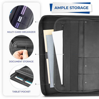 Samsill Padfolio Profesional Con Portapapeles, Carpeta de Anillos 0.5 Pulgadas y Funda Tablet 10.1