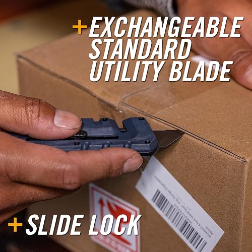 Gerber Gear Prybrid - Cortador de boxeo, hoja retráctil, cuchillo universal resistente con palanca, abrebotellas y pelacables, navaja multifunción EDC Gear – Azul