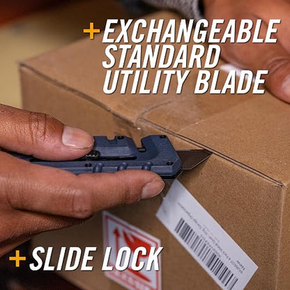 Gerber Gear Prybrid - Cortador de boxeo, hoja retráctil, cuchillo universal resistente con palanca, abrebotellas y pelacables, navaja multifunción EDC Gear – Azul