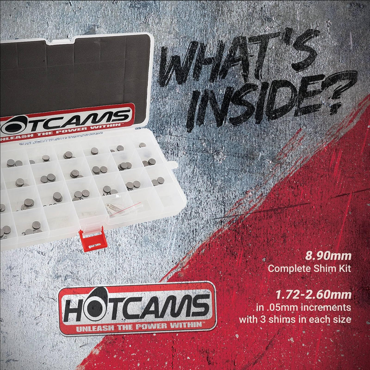 Hot Cams Kit Completo de cuña HCSHIM00 de 8,90 mm para diversas Motos de Cross KTM 2005-2017