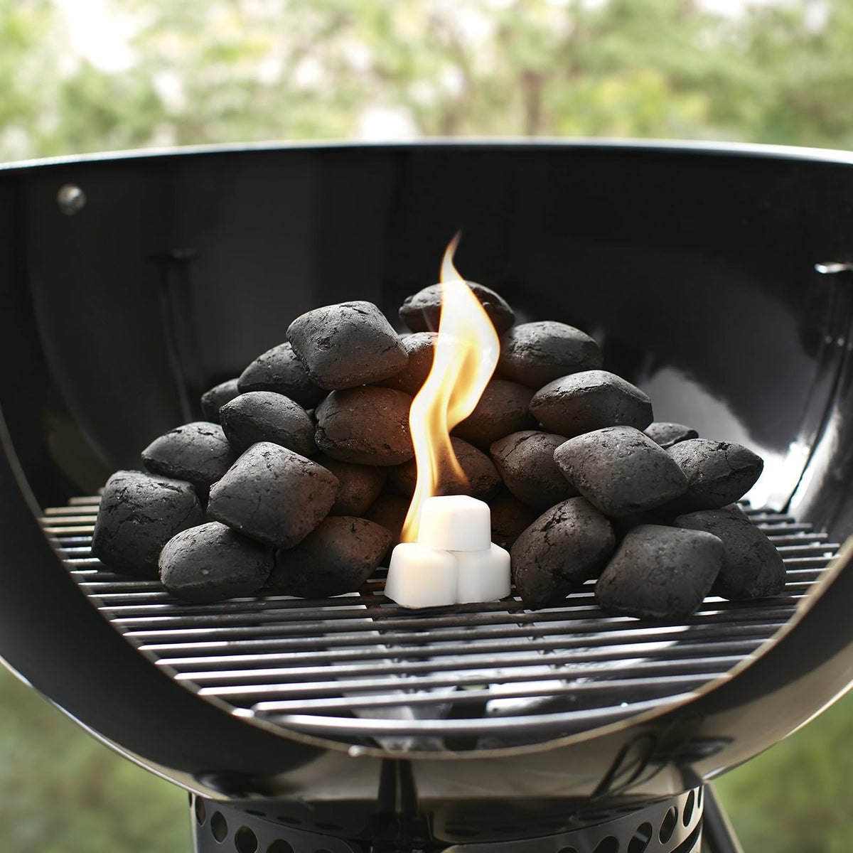 Weber: Cubos de Encendido para Carbón Inicia el Fuego en Segundos. Pinzas de Cocina con Agarre Antideslizante EKCO Evolution, Color Negro