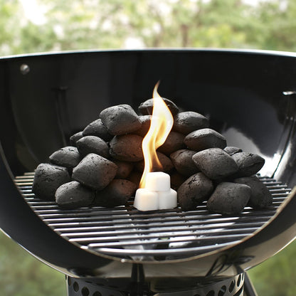 Weber: Cubos de Encendido para Carbón Inicia el Fuego en Segundos. Pinzas de Cocina con Agarre Antideslizante EKCO Evolution, Color Negro