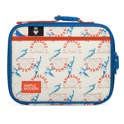 Simple Modern Hadley Lonchera Infantil Reutilizable con Bolsillos, 4 L - Regular - DC: Superman Stand for Hope