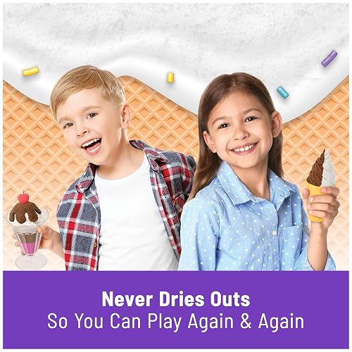 Kinetic Sand con Aroma, Set de Juego Fábrica de Helados y Postres con 3 Colores de Aroma Natural con Aroma y 6 Herramientas para Servir