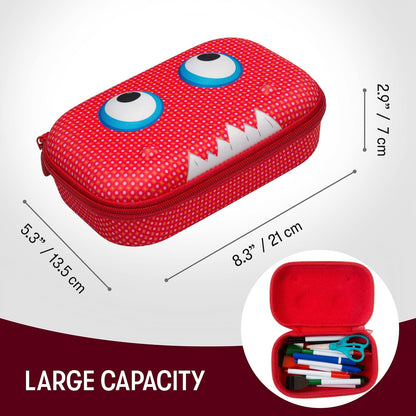 ZIPIT Beast Estuche para lápices para niños | Estuche de gran capacidad | Estuche escolar para niñas y niños (Rojo)
