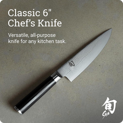 Shun DM0723 Cuchillo clásico de acero inoxidable para Chef, 15.24 cm