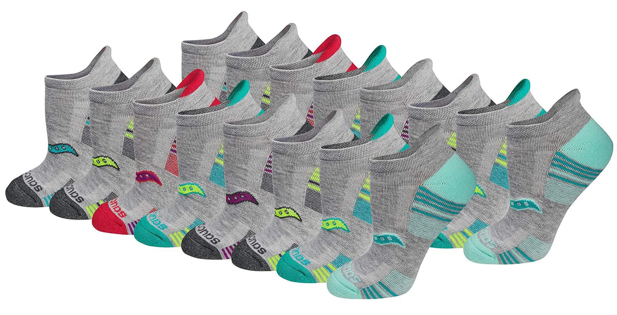 Saucony Calcetines Deportivos Heel Tab para Mujer - G - Gris surtido (16 pares)