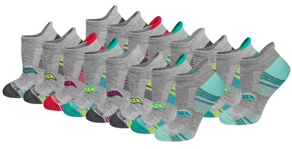 Saucony Calcetines Deportivos Heel Tab para Mujer - G - Gris surtido (16 pares)
