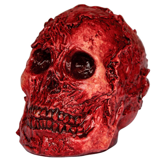 Ghoulish Productions Fleshy Skull, Artículo Decorativo de Craneo Sangirento, Adorno para Decoración de Halloween de Cabeza de Esqueleto Ideal para Casa de Terror y Día de Muertos