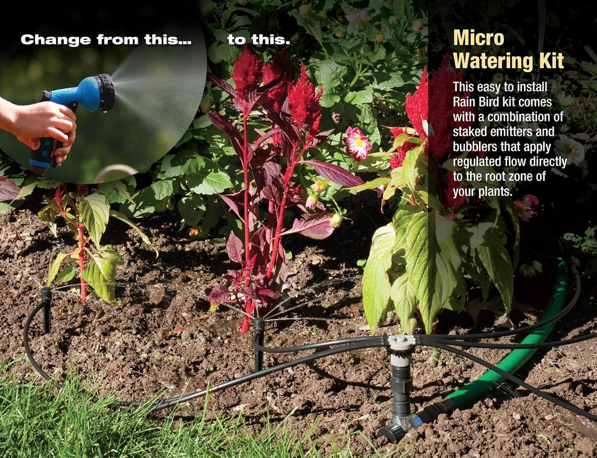 Rain Bird Outoor - Productos, Negros, Spot Watering Manifold on a Spike Kit, Bubblers and Emitters