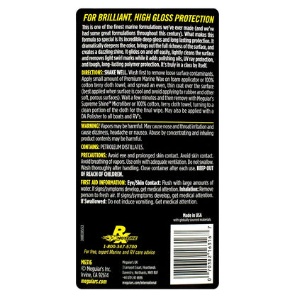 Meguiar's Cera Premium Marina Flagship M6316, Sintética para RV y Barcos, 473 ml