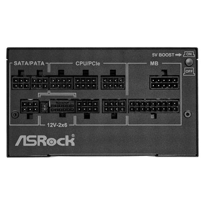 ASRock PG-850G Phantom Gaming 850W Fuente de alimentación Individual patrón Trenzado 10 años de garantía Condensador japonés Totalmente Modular 80 Plus Gold Cybenetics Platinum ATX3.1 PCIe5.1 12V-2x6