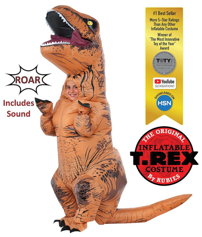 Rubie's Disfraz infantil de dinosaurio inflable original, T-Rex con sonido, pequeño