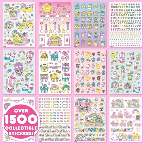 Sanrio Hello Kitty and Friends 1500+ Super Cute Kawaii Stickers, Hello Kitty Chococat My Melody Keroppi Badtz-Maru Pompompurin, Cute Gifts for Kids Teens Girls Adults