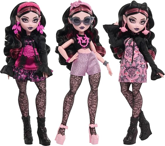 Monster High Set de Juego Ulltimate Skulltimate 4Y+ | Skulltimate Secrets Set de juego con Draculaura y más de 40 accesorios sorpresa de Unboxing como ropa, joyas y carteras