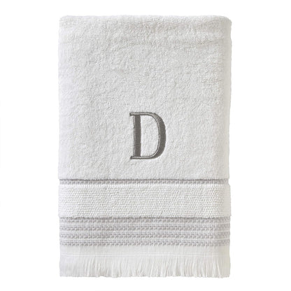 SKL Home - Toalla de baño Casual Monograma, D, 28 x 54 Pulgadas - Toalla de baño, D