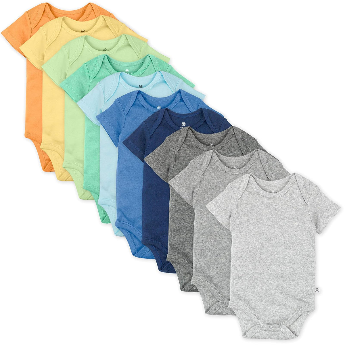 HonestBaby Paquete de Bodies de Algodón Orgánico para Bebé - 0-3 Meses - Arcoiris niño