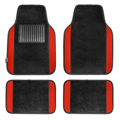 FH Group - Tapetes de Cuero sintético para Automóvil, Resistentes, Rojo/Negro - Red