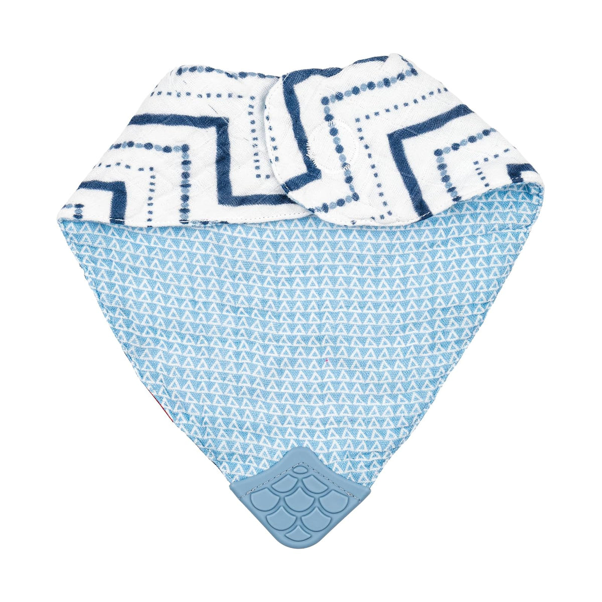 Nuby Reversible 100% Natural Cotton Muslin 3 Piece Teething Bib, Green/Grey/Blue, Dinosaur/Bear/Stripes, Paquete de 3