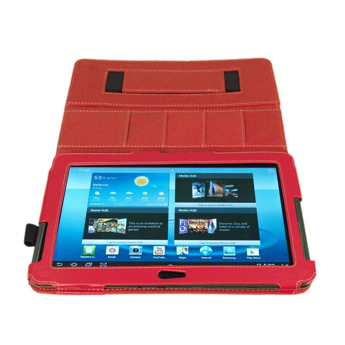 KYASI London All Business - Funda Tipo Libro con Ranuras para Tarjetas ejecutivas para Samsung Galaxy Tab 2 de 10,1 Pulgadas, RAD Red (Rojo), Galaxy Tab 2 10.1" Executive