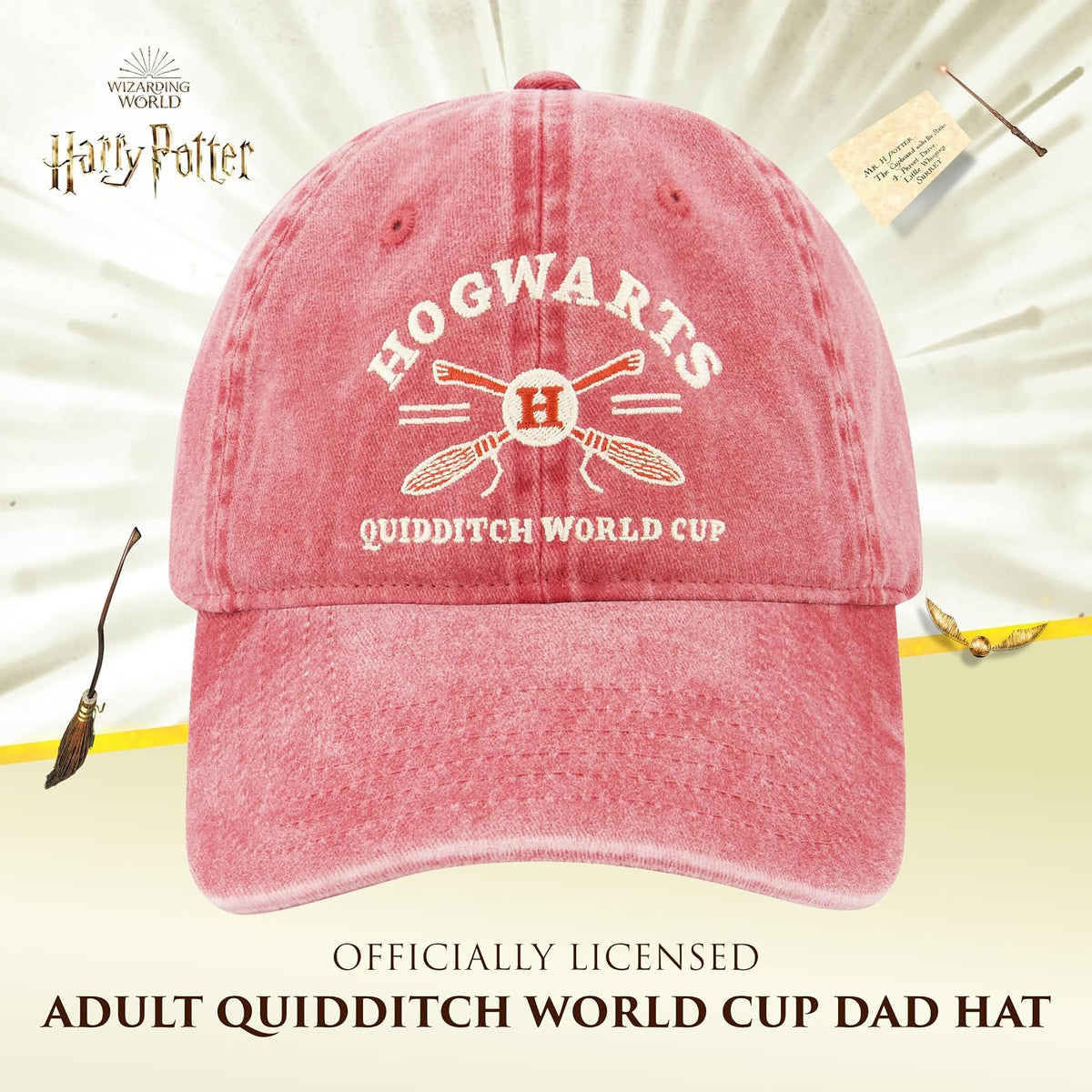 Concept One Harry Potter Dad Hat, Quidditch - Gorra de béisbol Ajustable de algodón con ala Curvada para Mujer