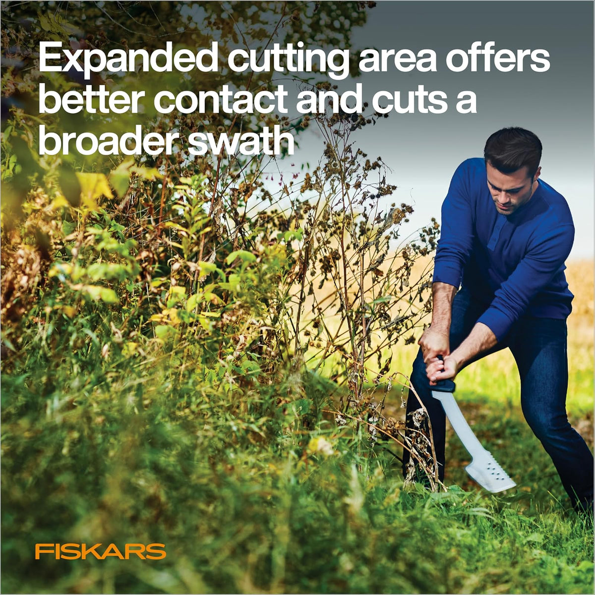 Fiskars Cuchillo Machete Bushcraft 18 Pulgadas | Paquete de 1, hoja acero endurecido, revestimiento resistente al óxido, mango texturizado, funda nylon
