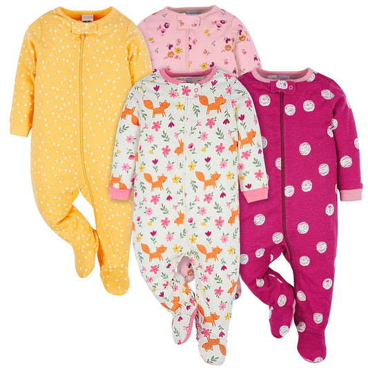 Onesies 4-Pack Sleep 'N Play Footies Multi Pack Dormidores para bebés y niños pequeños bebés niñas