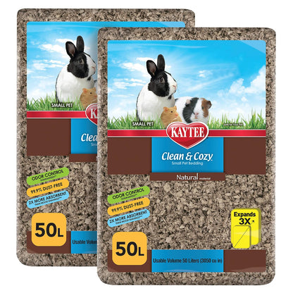 Kaytee Ropa de Cama Natural Limpia y acogedora para cobayas, Conejos, hámsteres, jerbos y Chinchillas SIOC, 2/50 litros