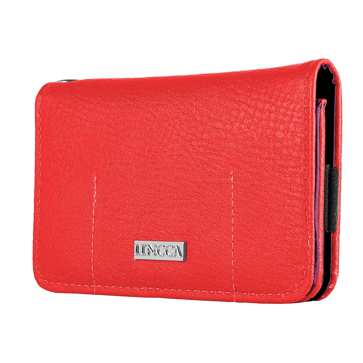 Lencca Kymira II - Cartera de Piel Vegana para Smartphone con Correa de muñeca extraíble, Color Magenta/Ciruela