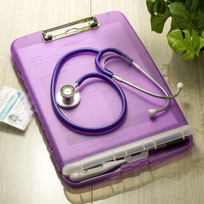 Officemate 83305 Slim Clipboard Storage Box, Translucent Purple