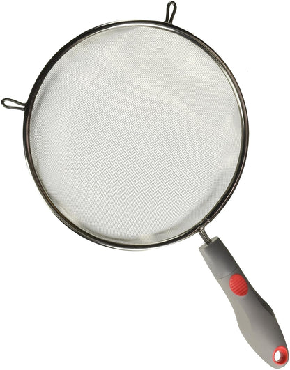 Ekco | Colador Evolution de Acero Inoxidable con Mango Soft Touch Gris 20cm | Malla inoxidable, Huella antideslizante, Mango Soft Touch, Antideslizante, Reposador integrado, Fácil limpieza