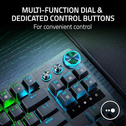 Razer Huntsman V3 Pro TKL Teclado para Esports: Interruptores Ópticos Analógicos - Snap Tap - Disparador Rápido - Activación Ajustable - Teclas Multimedia Y Dial - PBT Doubleshot - Reposamuñecas