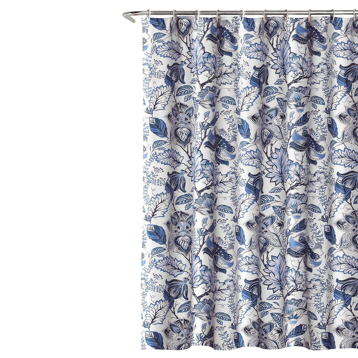 Lush Decor Blue Cynthia - Cortina de Ducha jacobea de Tela, diseño Floral, 72 x 72 Pulgadas