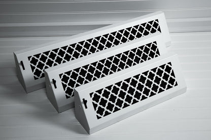 steelcrest Series Designer Baseboard ventilación de bronce con air-volume Amortiguador, color blanco