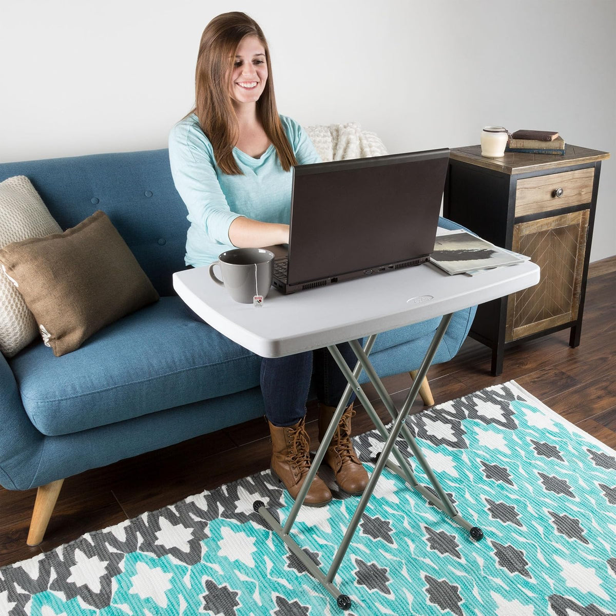 Folding Table, Foldable Table and TV Tray by Everyday Home, 30 x 20 x 28 (Great for Laptops)