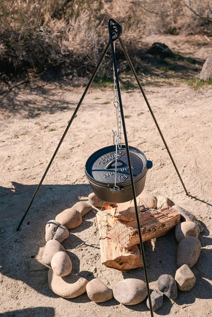 Stansport Cast Iron Camping Tripod for Outdoor Campfire Cooking